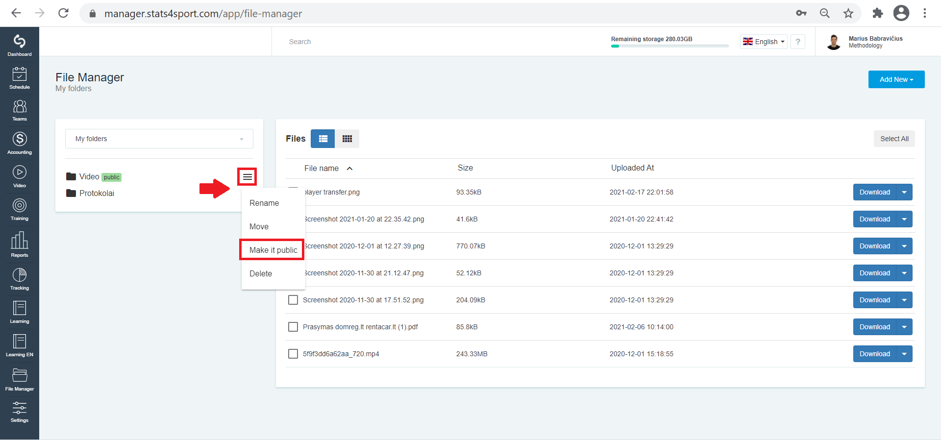 How to make folder private/public? — illustration