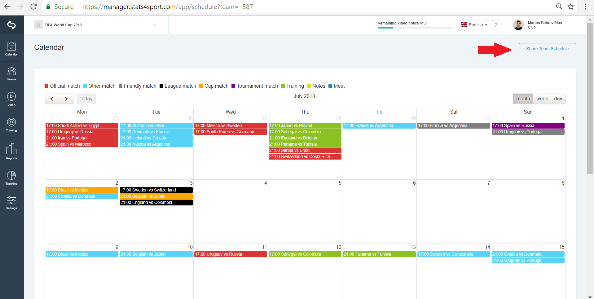Share schedule — illustration