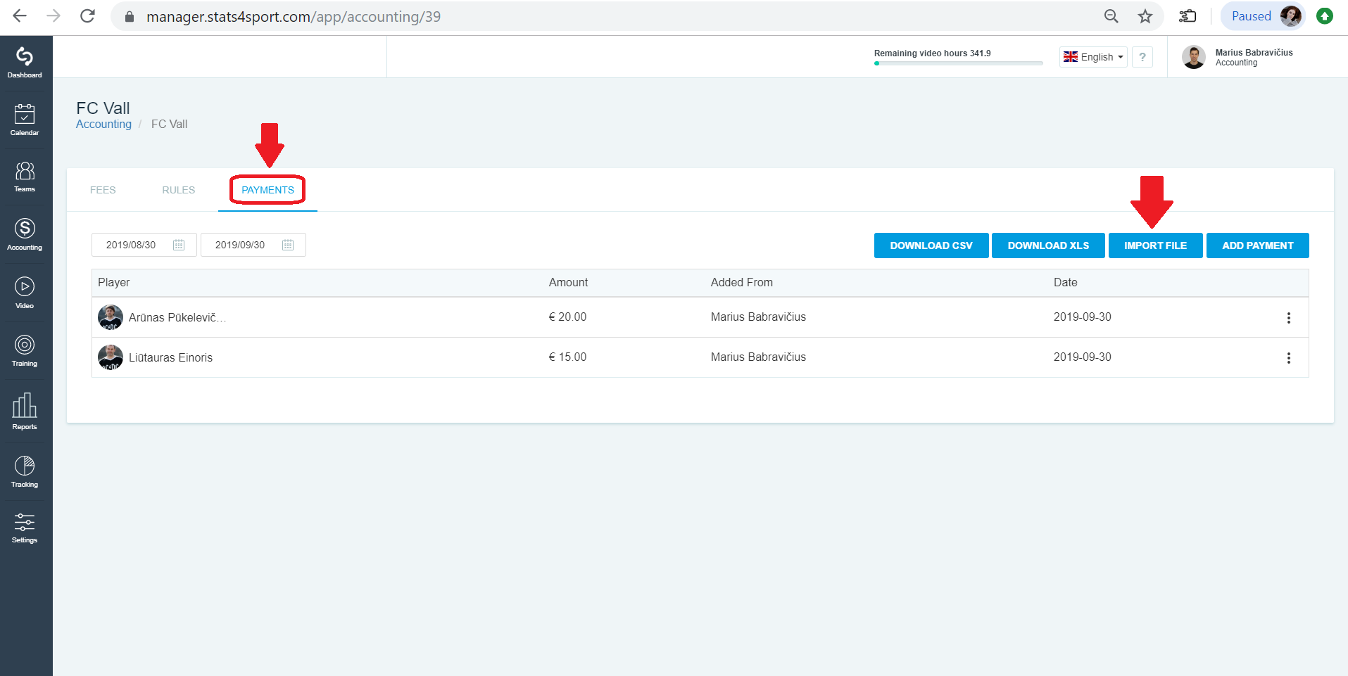 Import file for payments — illustration