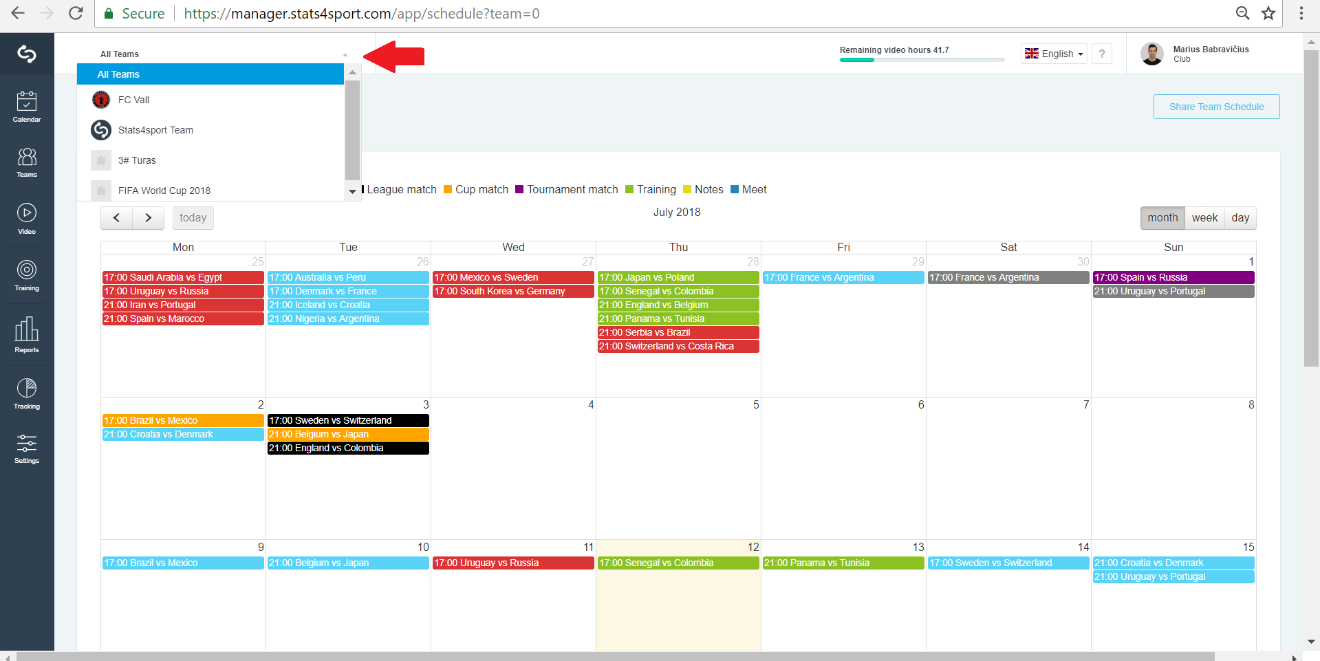 Share schedule — illustration